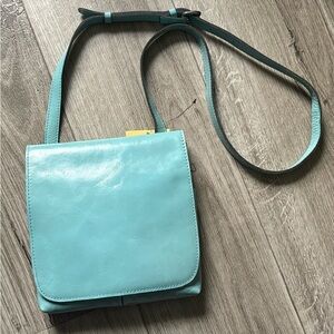 NWT Patricia Nash Granada Leather Crossbody Bag w/ Dust Cover, Turquoise